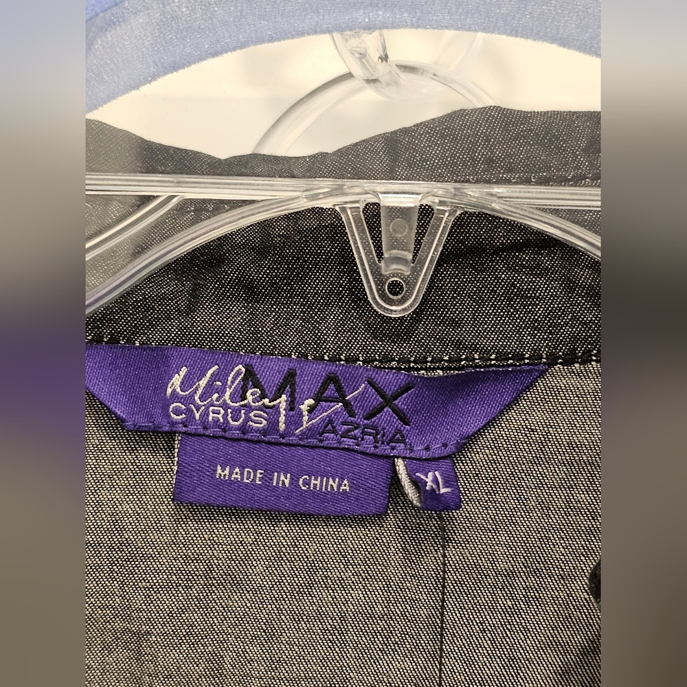 Miley Cyrus Max Azria Grey Chambray Tunic Shirt Dress NWT XL Juniors - Picture 3 of 8